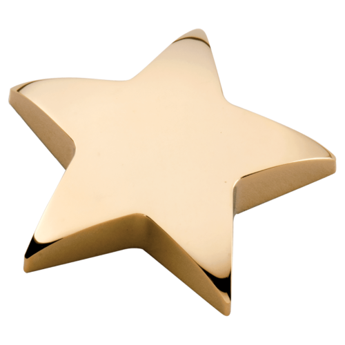 4" x 4" Gold Metal Star Paperweight