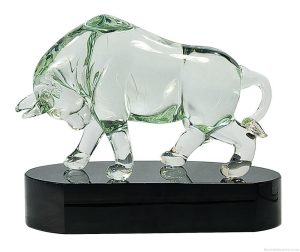 Bull art glass