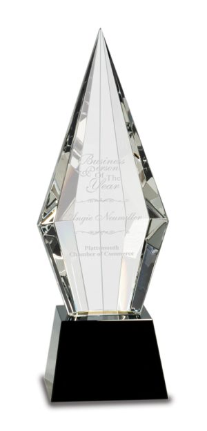 Obelisk Facet Crystal Award - Image 2