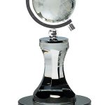 Crystal Spinning Globe on Clear Tower