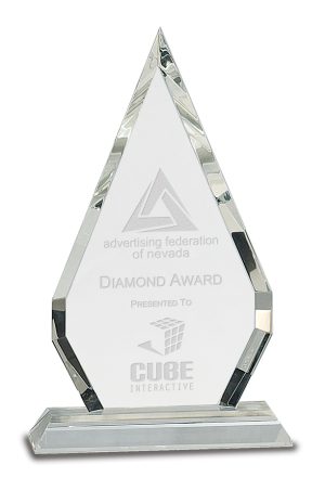 Crystal Diamond on Clear Pedestal Base