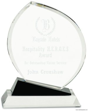 Oblong Crystal Award with Black Accents - Image 2