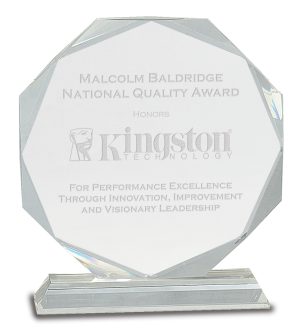 8" Clear Crystal Octagon on Clear Pedestal Base