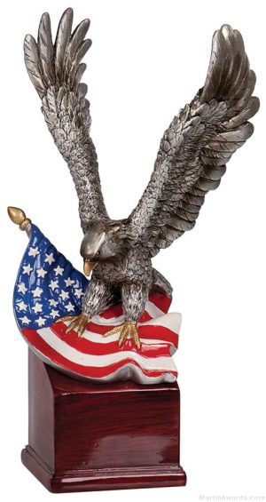 Hand Painted Resin Eagle on Base