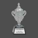 Crystal Trophy Cup on Pedestal Base