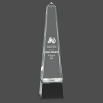 Obelisk Crystal on Black Pedestal Base