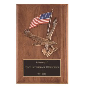 Patriotic American Flag Eagle Plaque
