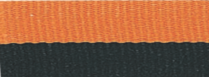 7/8" Black/Orange Neck Ribbon with Snap Clip