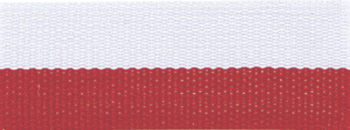 1 1/2" Red/White Neck Ribbon with Snap Clip