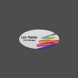 1 1/2" x 3" 4-Color Process Oval-shaped Name Badge