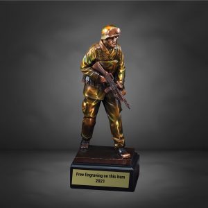 Army Soldier with Rifle on Patrol Trophy