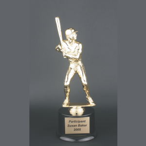 11" Male Baseball Gold Plastic Trophy