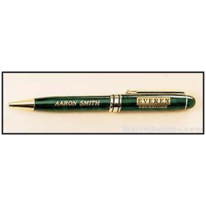 Green Marble Pen with Gold Trim 1