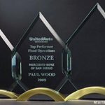 Diamond Glass Award with Gold Arched Base