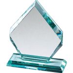 Diamond Jade Faceted Glass Award