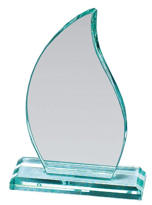 MAD1150TGL Flame Jade Glass Award with Base