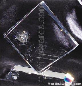 Crystal Glass Awards - 6 1/2" x 7" Genuine Prism Optical