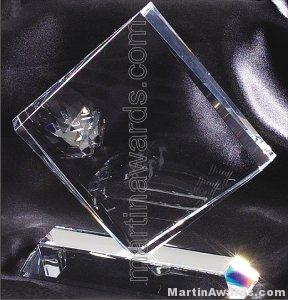 Crystal Glass Awards - 6" x 6 1/2" Genuine Prism Optical
