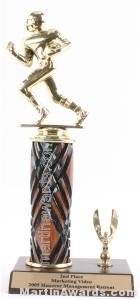 Wood Single Column Football With 1 Eagle Trophy