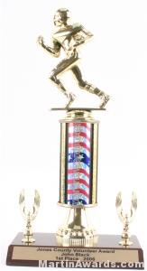 Red/White/Blue Single Column Football With 2 Eagles Trophy