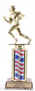 Red/White/Blue Single Column Football Trophy