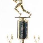 Black Single Column Football With 2 Eagles Trophy 1