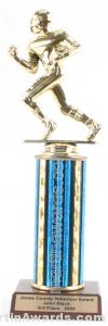 Blue Single Column Football Trophy