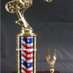 Red/White/Blue Single Column Chopper Motorcycle With 1 Eagle Trophy 1
