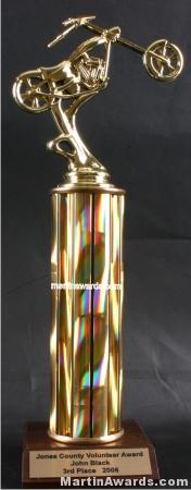 Gold Single Column Chopper Motorcycle Trophy