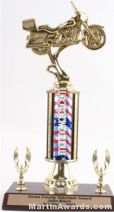 Red/White/Blue Single Column Road Motorcycle With 2 Eagles Trophy