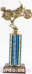 Blue Single Column Road Motorcycle Trophy
