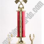 Red Single Column Pinewood Derby Car With 2 Eagles Trophy 1
