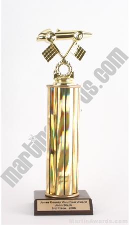 Gold Single Column Pinewood Derby Car Trophy