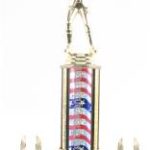 Red/White/Blue Single Column Female Softball With 2 Eagles Trophy 1