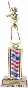 Red/White/Blue Single Column Female Softball Trophy