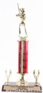 Red Single Column Female Softball With 2 Eagles Trophy