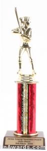 Red Single Column Female Softball Trophy