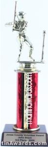 Red Single Column Male T-Ball Trophy