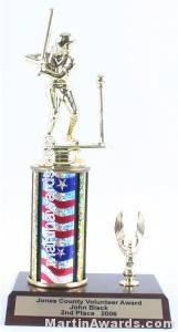 Red/White/Blue Single Column Female T-Ball With 1 Eagle Trophy