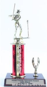 Red Single Column Female T-Ball With 1 Eagle Trophy