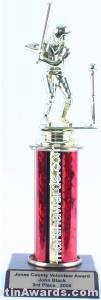 Red Single Column Female T-Ball Trophy