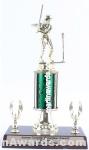 Green Single Column Female T-Ball With 2 Eagles Trophy