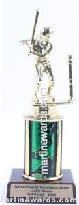 Green Single Column Female T-Ball Trophy