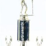 Black Single Column Female T-Ball With 2 Eagles Trophy 1