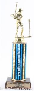 Blue Single Column Female T-Ball Trophy