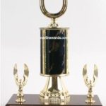 Black Single Column Horseshoe With 2 Eagles Trophy 1