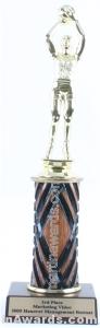 Wood Single Column Female Basketball Trophy