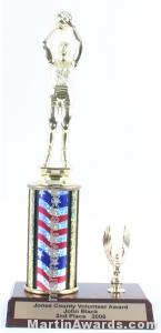 Red/White/Blue Single Column Female Basketball With 1 Eagle Trophy