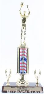 Red/White/Blue Single Column Male Basketball With 2 Eagles Trophy