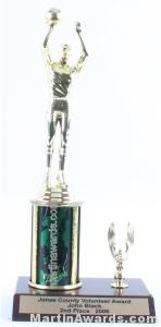 Green Single Column Male Basketball With 1 Eagle Trophy